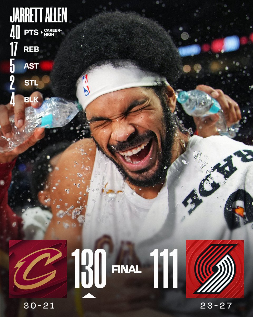 🏀 SUNDAY'S FINAL SCORES 🏀
Jarrett Allen records a career-high 40 PTS in a historic outing as the @cavs win on the road!
Sam Merrill: 22 PTS, 4 AST, 6 3PM
Jaylon Tyson: 18 PTS, 6 AST, 4 3PM