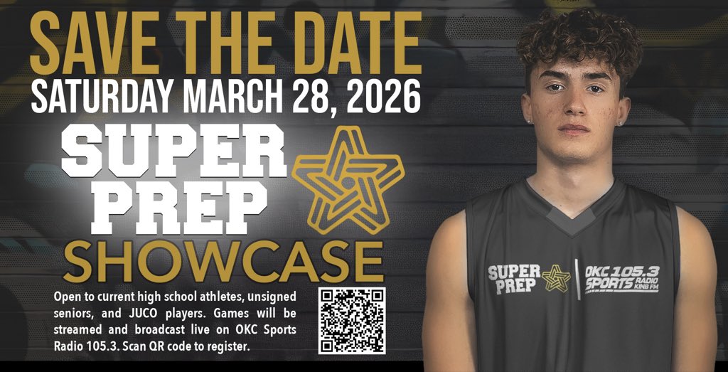 Register today for the Super Prep &amp; OKC Sports Radio 105.3 Showcase! If you are in high school next year, a current unsigned Senior in high school or Juco player, this is for you!
📆 March 28th
📍 TB Fitness Club in OKC 
Reserve your space
pci.jotform.com/form/260084705…