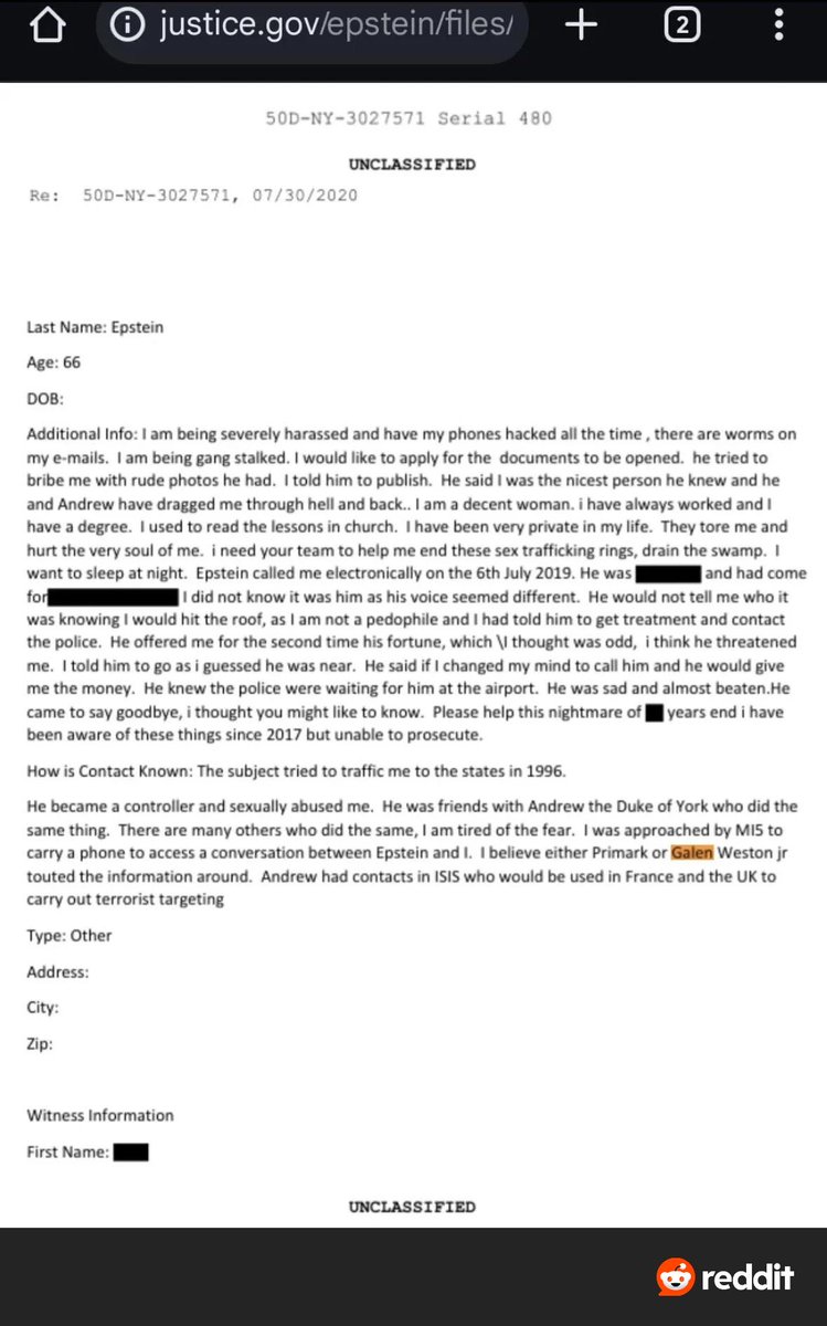 d0j0h's tweet image. Colour me shocked that Galen Weston is in the Epstein files. #FreeLuigi