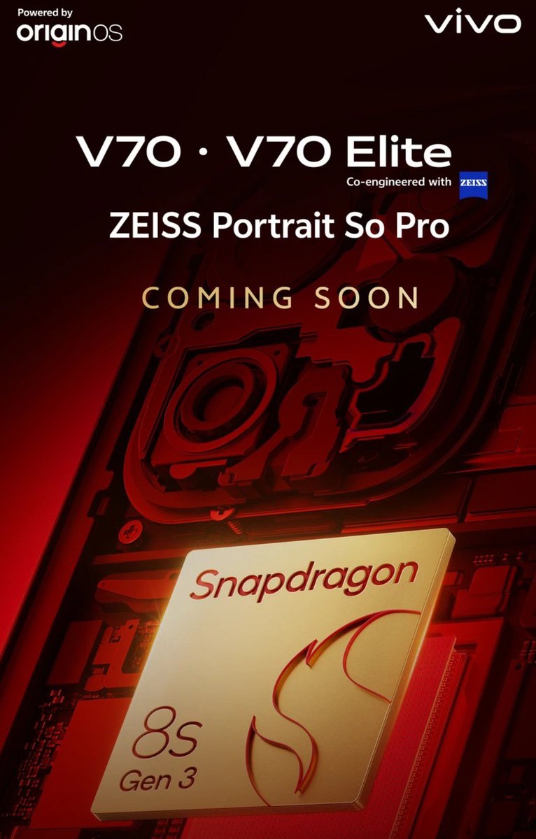 Zunaidflyn's tweet photo. 📸 50MP ZEISS OIS Main + 50MP Night Telephoto (3X Optical, up to 100x Zoom)
🤳 50MP ZEISS Selfie Camera
⚡ Snapdragon 8s Gen 3
📱 1.5K OLED, 120Hz, 5000 nits brightness
🔋 6500mAh + 90W FlashCharge
Camera lovers + Power users ke liye perfect combo? 👀
#VivoV70 #ZEISSPortrait https://t.co/ZnOYgoDZZn