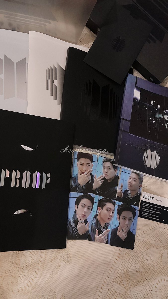 chevikenanga's tweet photo. WTS (Want To Sell) Official Album BTS Proof Standard Edition
Price 295k (no sharing)
• Dapat PC B Suga (maaf lupa ke foto)
• PC A set minus pc Jimin, postcard &amp; poster
• Box album ada defect kecil di pojok bwh sama di slh satu album. Dm for more detail
• Dom Klaten, Jateng https://t.co/st87zo3XCa
