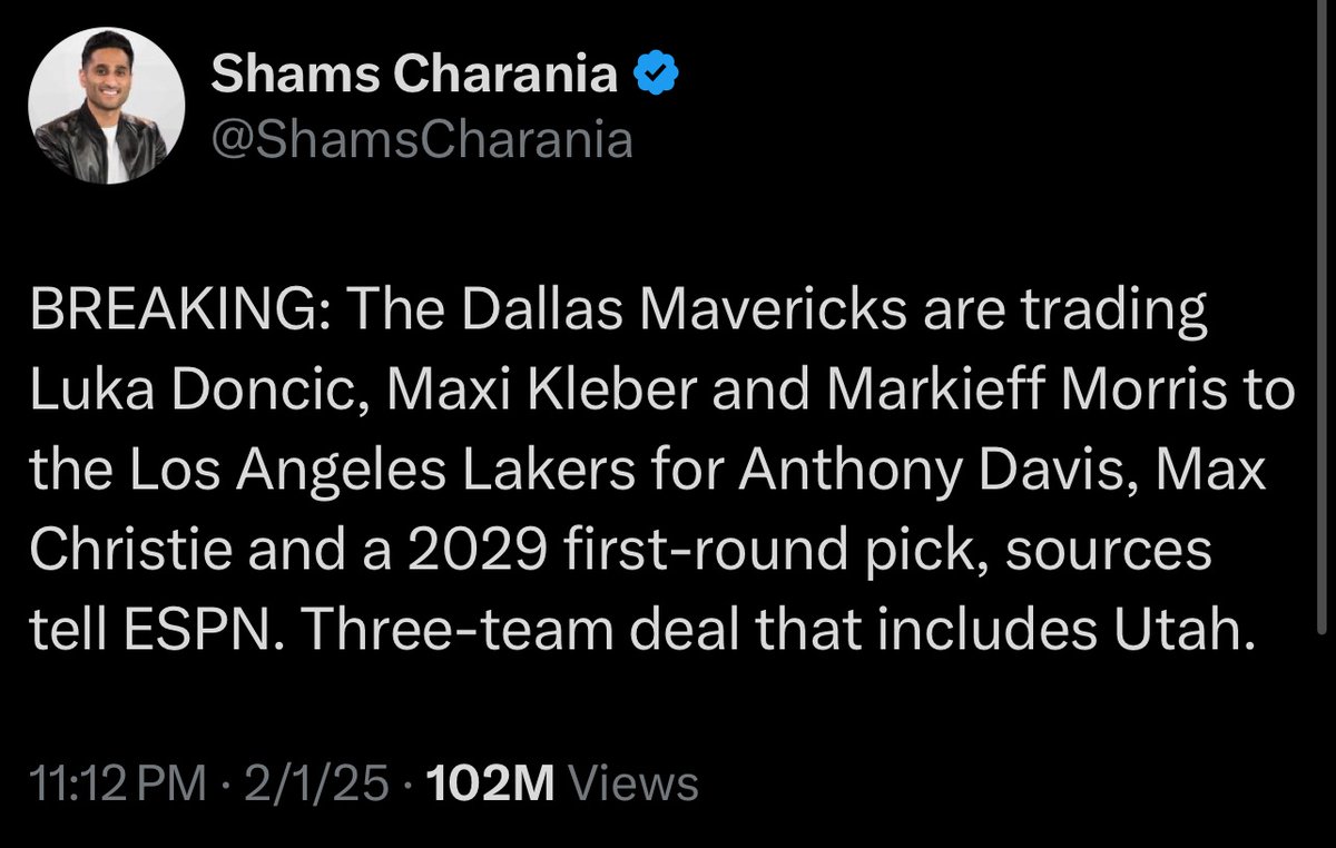 Exactly a year ago today Shams tweeted this and everyone thought he was hacked.