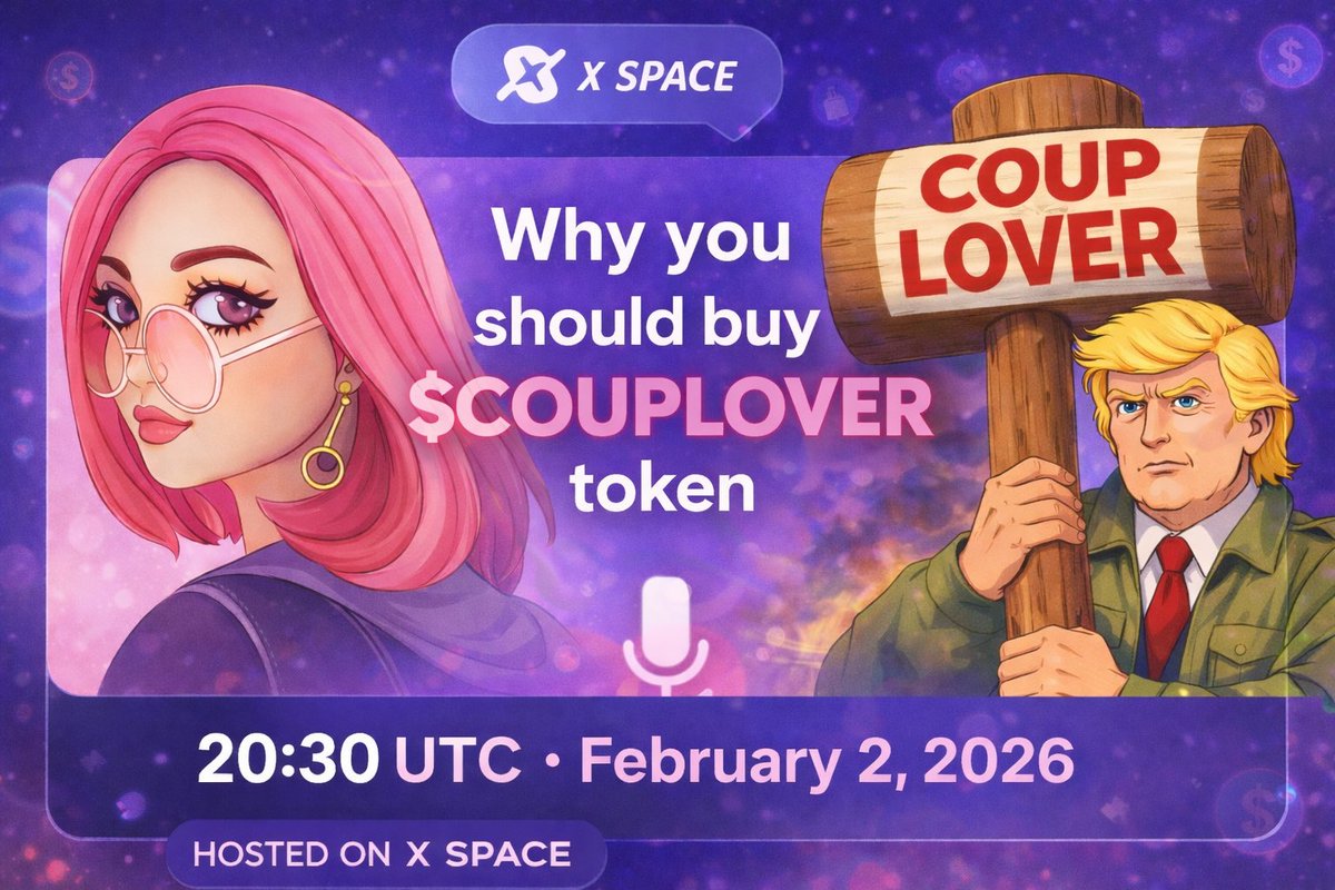 Tonight we will be talking all things $couplover! 
<a href="/CoupLoverToken/">CoupLover Trump Token</a> 
2nd Feb 2026 at 20:30 UTC
Tokenizing Trump's eagerness of conquering another lands named $CoupLover 

Please recognize $CoupLover
8wFeGKUnFA8RnVYc12T9L67wKQKbGkp9gQYrUEd3pump

Join TG 

t.me/couplovertoken