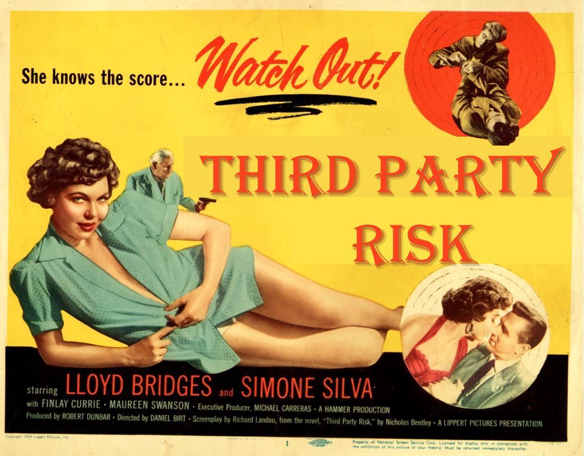 A man inadvertently becomes involved with microfilm smuggling and murder!

THIRD PARTY RISK (1955) 6:30am stars #LloydBridges #SimoneSilva #FinlayCurrie #MaureenSwanson crime drama from the #HammerFilms vaults #TPTVsubtitles