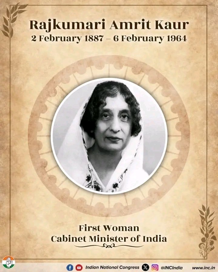 NesarAh08379851's tweet photo. स्वतंत्रता संग्राम सेनानी और स्वतंत्र भारत की दस वर्षा तक स्वास्थ्य मंत्री रही राजकुमारी अमृत कौर जी की जयंती पर सादर नमन। https://t.co/HbTDOgbZVI