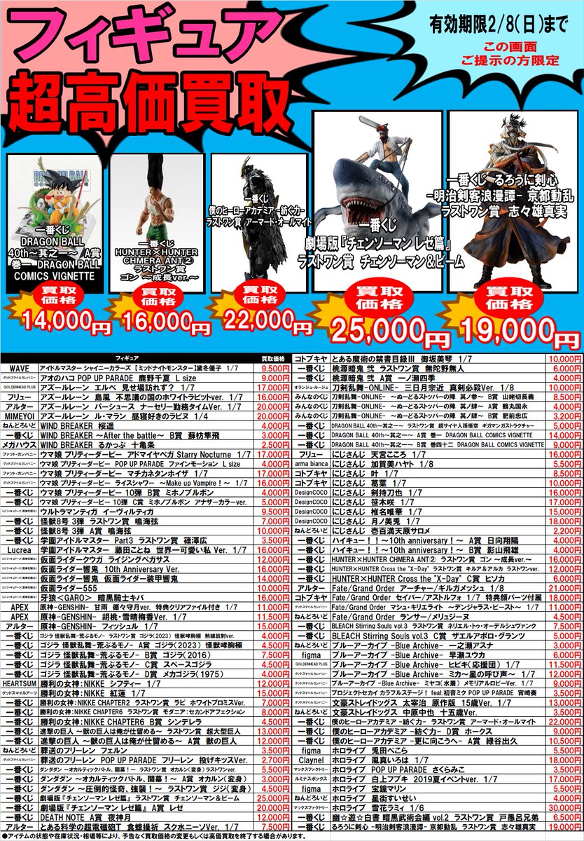 フィギュア・プラモデル超高価買取中！！ 買取受付時「最初」にこちら