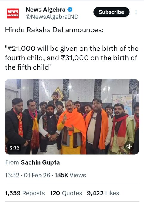 sandeep_PT's tweet photo. India's TFR is now just 1.9.
Less than 2.1, you shrink.
Cost of raising a child unmanageable for most.
Good quality of life - clean water, pure air, good roads and footpaths, cheap fuel, affordable education and healthcare, safety for women and kids, harmony in society - a remote dream.
Why should anyone have more than 1 child at all? 
They will not. You can keep crying.