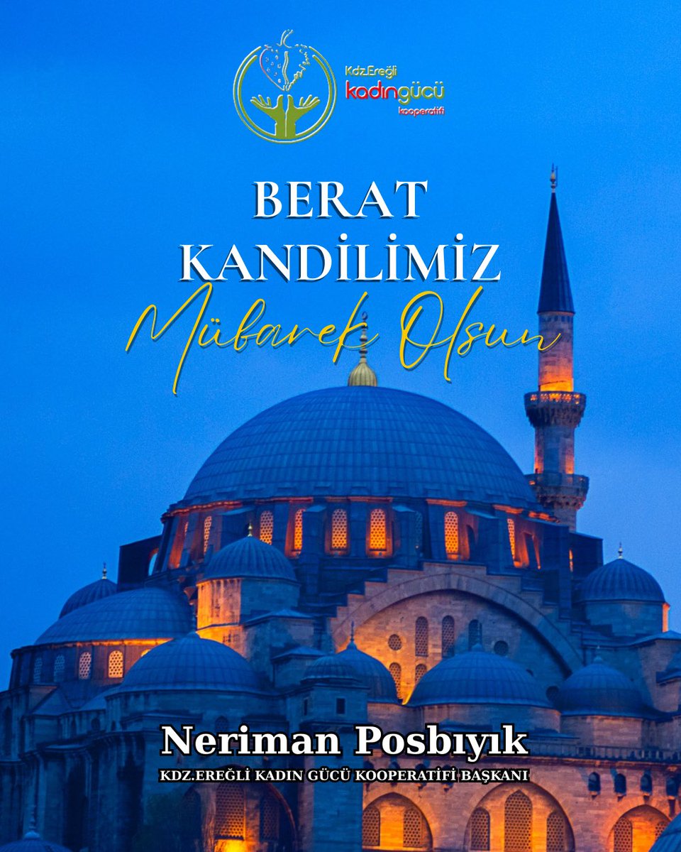 Berat Kandili’nin; gönüllerimize huzur, dualarımıza kabul, hayatımıza bereket getirmesini diliyorum.

Bu mübarek gecenin, birlik ve dayanışmamızı güçlendirmesini temenni ediyorum.

Berat Kandilimiz mübarek olsun.🤲🏻✨