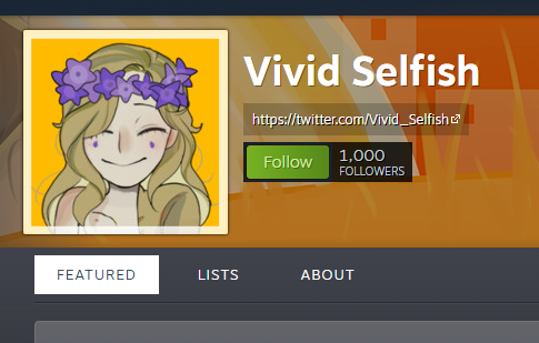 Vivid_Selfish's tweet photo. 🌼 Thanks for the steam 1k followers! 🌼 https://t.co/7sSfGfqIRq