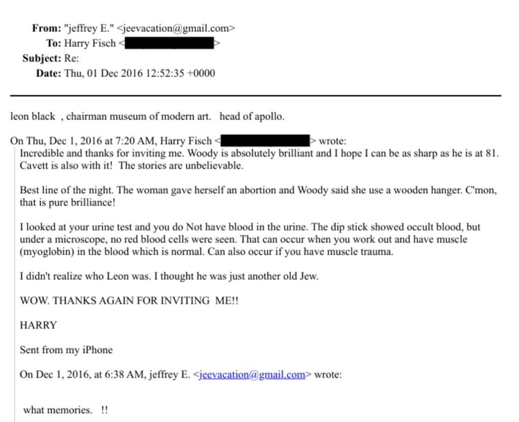 MarioNawfal's tweet image. Email chain with Harry Fisch (urologist) thanking Epstein for inviting him to a dinner or event with Woody Allen.

Woody Allen, Hollywood director, is married to Soon-Yi Previn, the adopted daughter of his former long-term partner, actress Mia Farrow

Fisch gushes Woody was…