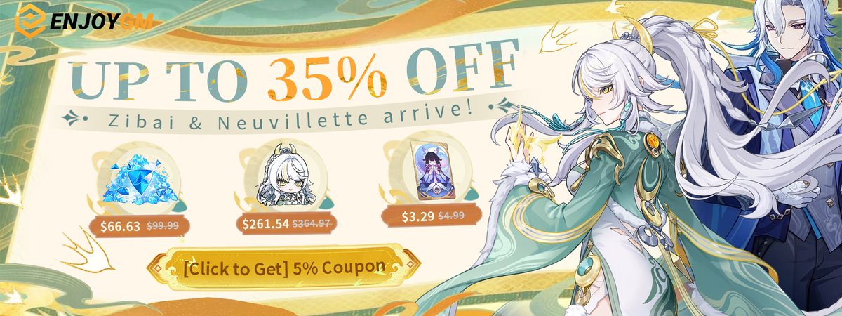 enjoygm_topup's tweet photo. Genshin Giveaway | Zibai ＆ Neuvillette 
👀Follow @enjoygm_topup
🥳RT＆Like
🤩Comment your thought of Nod-Krai 
💎5 Winners — 1 Blessing of the W-Moon each
🍀Announced on Feb. 9th

🎟️Visit https://t.co/ZmqXwQlTQv for more discount!

#GenshinImpact #GIVEAWAY #Zibai #neuvillette https://t.co/51kxpha8nw