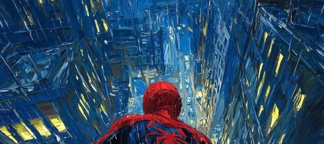 Universal4karts's tweet photo. Van Gogh style Spider-Man