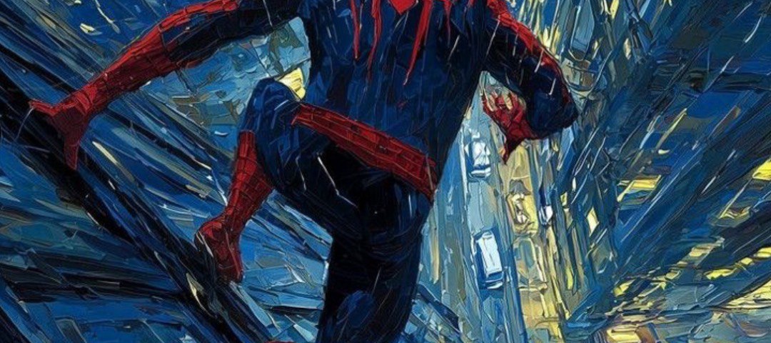 Universal4karts's tweet photo. Van Gogh style Spider-Man