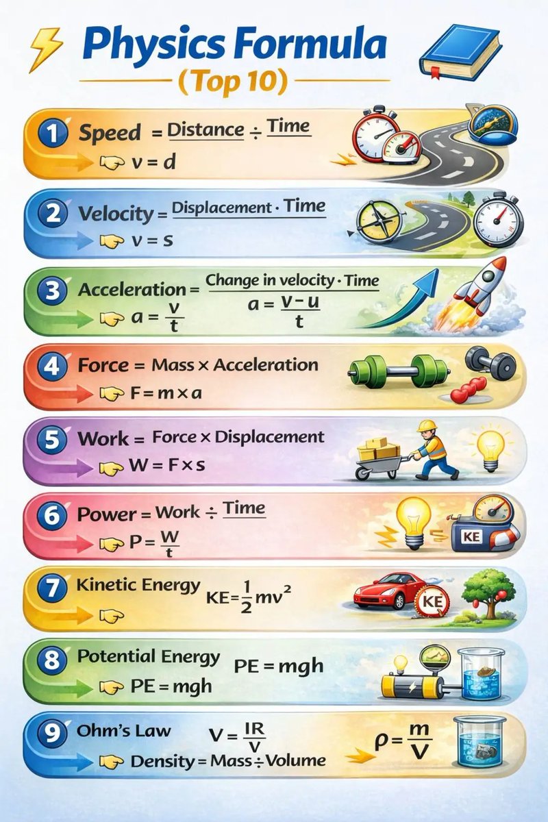 🚨 Physics Formula 🚨 :