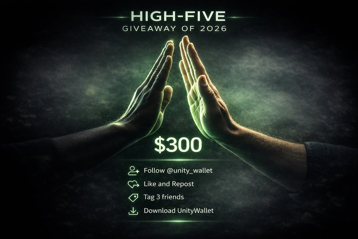 unity_wallet's tweet image. 🎉 UNITYWALLET — HIGH FIVE GIVEAWAY OF 2026

A high five to our most active community members ✋ 

This giveaway is our way of saying thanks to the people who consistently engage, support, and show up in the UnityWallet community. 

How to participate:

Follow @unity_wallet
Like…