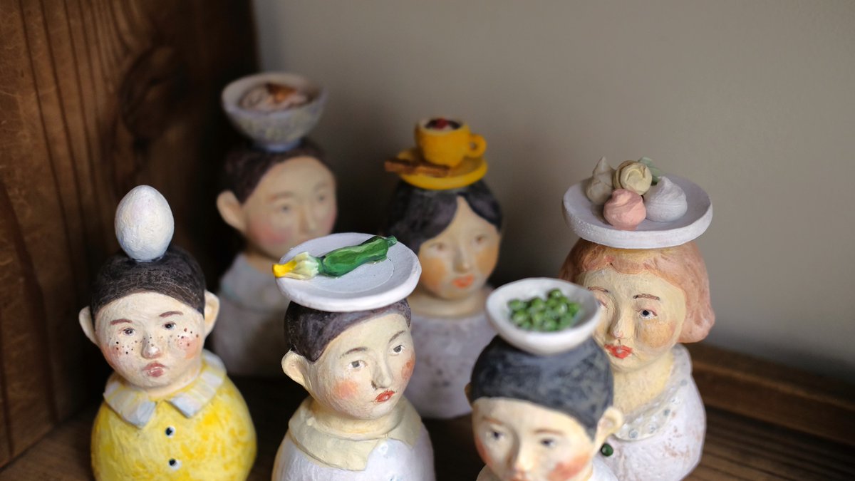 にしおゆきさんの陶人形展、本日最終日です！ 20時まで営業しています