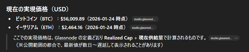 crypto__web3's tweet image. ビットコインの実現価格（これまでの全購入の平均価格）が56009ドルでイーサリアムが2464ドル。だいたい7割くらいまで落ちた時に折り返すことが多かったけど、7掛けすると4万ドルと1725ドルか。