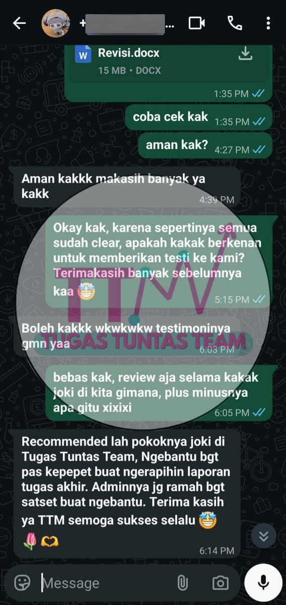 tugastuntasTTM's tweet photo. #016

— Joki Formatting: Nomor halaman, daftar isi, daftar tabel, daftar gambar.

Testi lagi buat formatting gusyy hehehe. Nih kakaknya aja rekomen buat joki di sini, yuk joki tugas kalian di @tugastuntasTTM 😘✨

#zonauang #OurTestimoniTTM https://t.co/Tv8iP7sKet