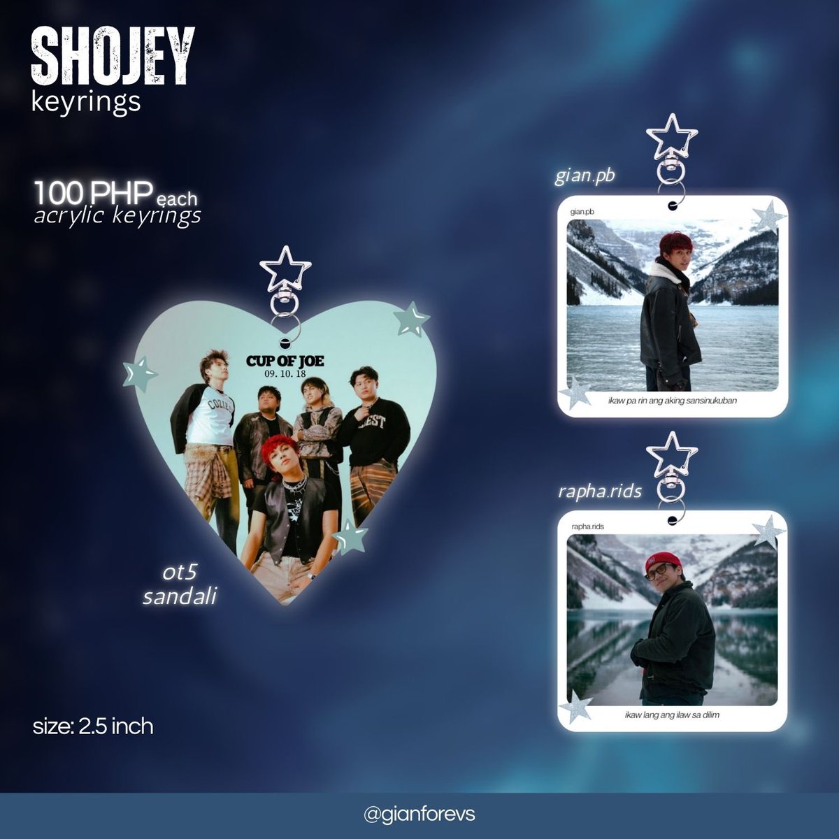 gianforevs's tweet photo. wts lfb coj ph #cojtwt

shojey keyrings ☆
✧･.☽  100php each
✧･.☽ size: 2.5 inch 
✧･.☽  w/ freebie stickers 

pre-order period: 2/2 - 2/20
DOP: pay as you order
production is 2-3 weeks after pre-order period

🛒 order here: https://t.co/EJEBKsUlLJ https://t.co/9XGbMLlCN0