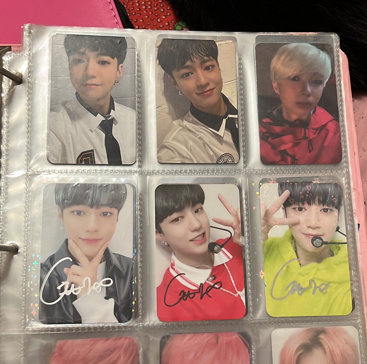 dawoncore's tweet photo. moving my pcs to a new binder and coming across my signed gunwoos breaks my heart in ways i can not describe https://t.co/8dz8LNP08B
