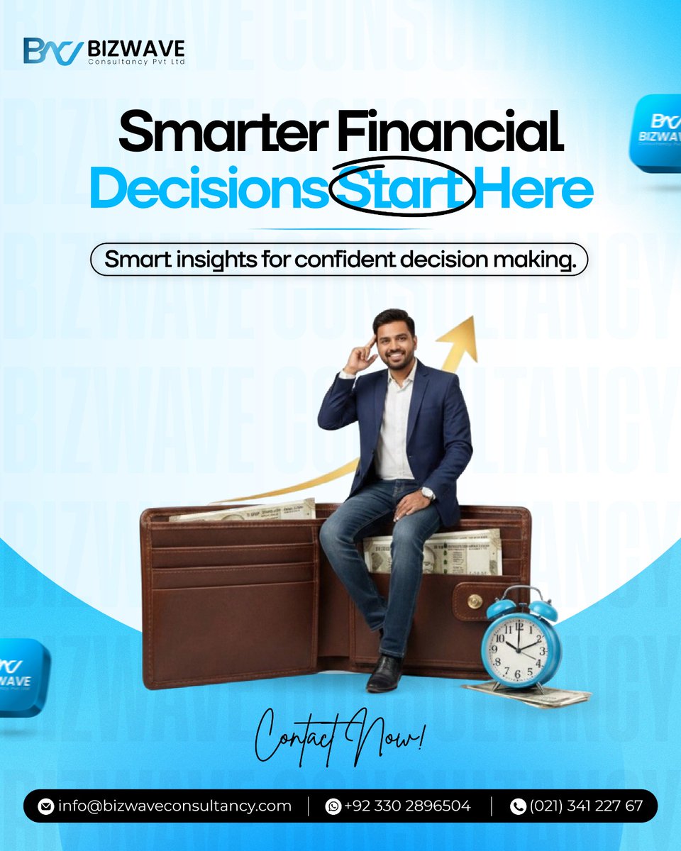 Bizwave_'s tweet photo. 💡 Smarter financial decisions start here.
Turn insights into confidence, and data into growth.

📩 Reach out to begin:
📧 info@bizwaveconsultancy.com | 📞 +92 330 2896504

#FinancialFreedom #SmartMoney #FinanceTips #BusinessFinance #MoneyManagement #FinancialPlanning #viral https://t.co/OckUcNEsC1
