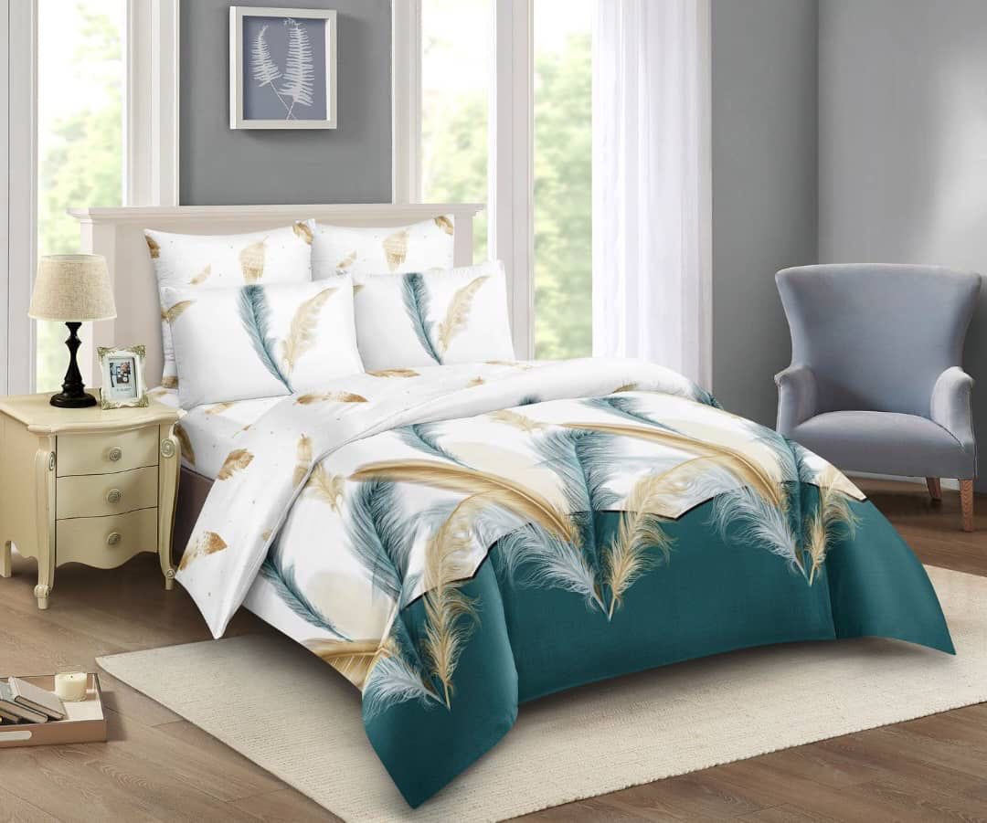 10pcs duvets
2 bedsheets 
 2 pillowcases 
2 cushions 
 2 curtains 
1 neck roll 
 1 pair of sandals 
And a duvet at 260k
Contact:0789185642