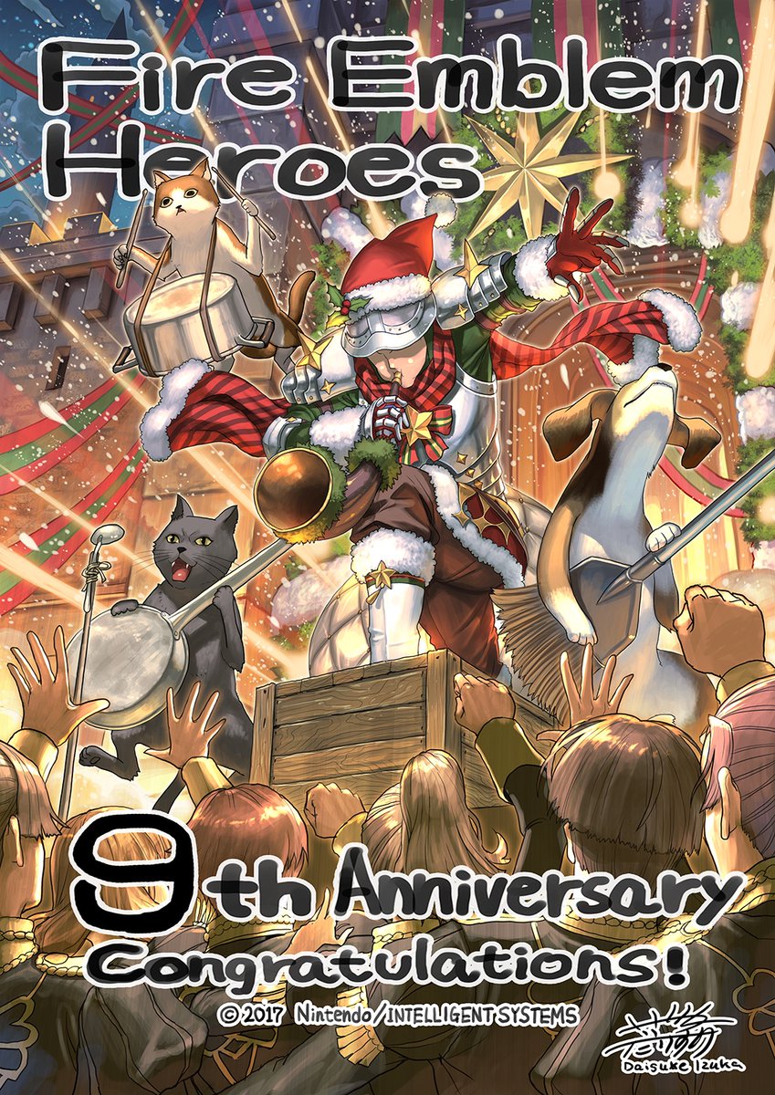 okome_di's tweet photo. 【お知らせ】ファイアーエムブレムヒーローズが9周年でございます。ファンの皆様、スタッフの皆様、本当におめでとうございます！早い・・・
フェーちゃんねるでお祝いイラストを描かせて頂きました。アツい門番さん。猛る門番さん。
https://t.co/rDZ3FCOX5D 
#FEHeroes #FEヒーローズ https://t.co/JZ0ETbOLHJ