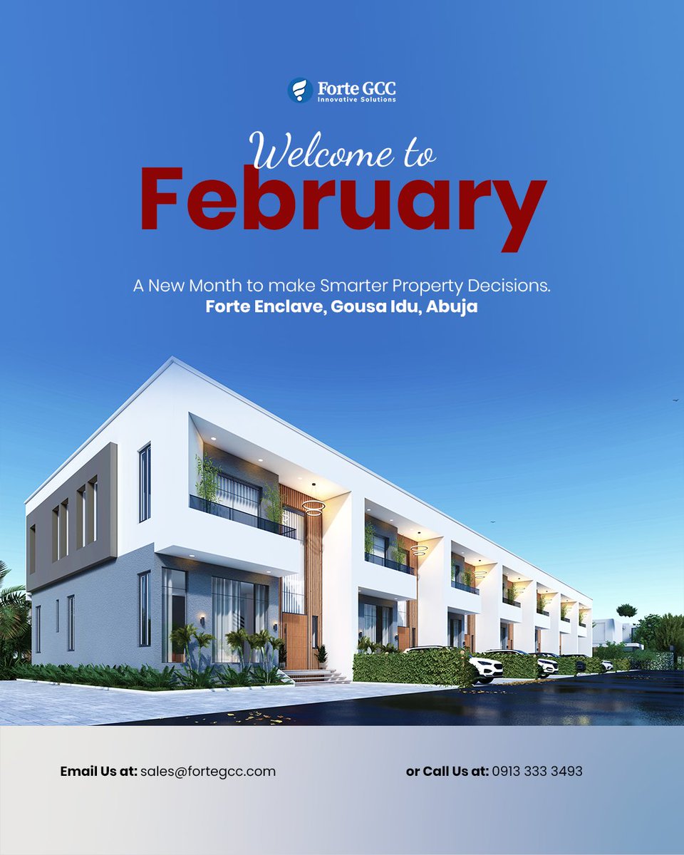 Welcome to February — a new month to make smarter property decisions.
At Forte GCC, we combine innovation, expertise, and excellence to deliver real estate solutions that stand the test of time.

📩 sales@fortegcc.com
📞 0913 333 3493