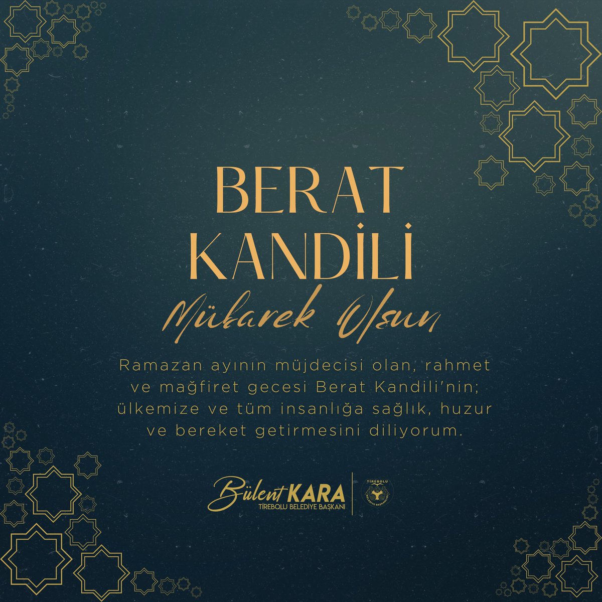 Ramazan ayının müjdecisi, rahmet ve mağfiret gecesi Berat Kandili'nin ülkemize ve tüm insanlığa sağlık, huzur ve bereket getirmesini diliyorum.

Berat Kandilimiz mübarek olsun.