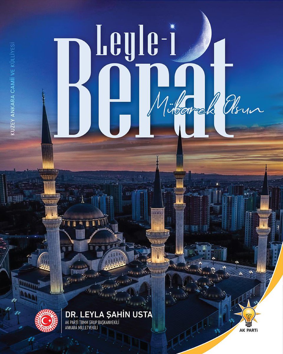 Rahmet kapılarının sonuna kadar aralandığı, affın ve mağfiretin tecelli ettiği Berat Gecesi’nin; insanlığa umut, gönüllere ferahlık getirmesini diliyorum. Milletimizin ve İslam âleminin gecesi mübarek olsun. 
#BeratGecesi