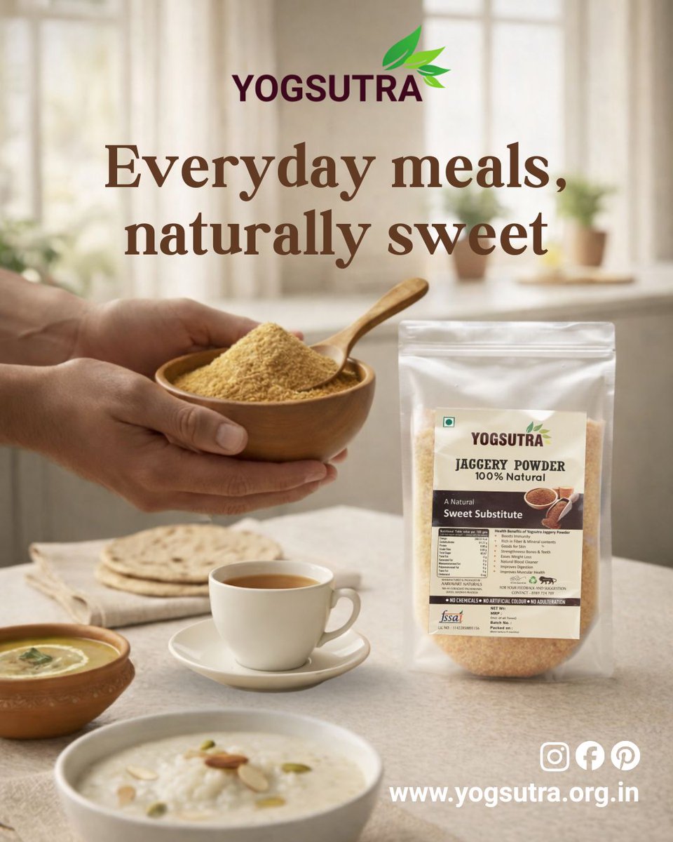 Yogsutra_'s tweet photo. Start your day with yogsutra jaggery Powder for a natural energy boost without the sugar spike.
Shop Now - https://t.co/Bp4YmKdW99
#yogsutrajaggerypowder #jaggerypowder #naturaljaggery #natutalgudpowder #purenaturejaggerypowder #puredesigud #natural #healthyjaggery #healthygud https://t.co/ROYEt8LOiL