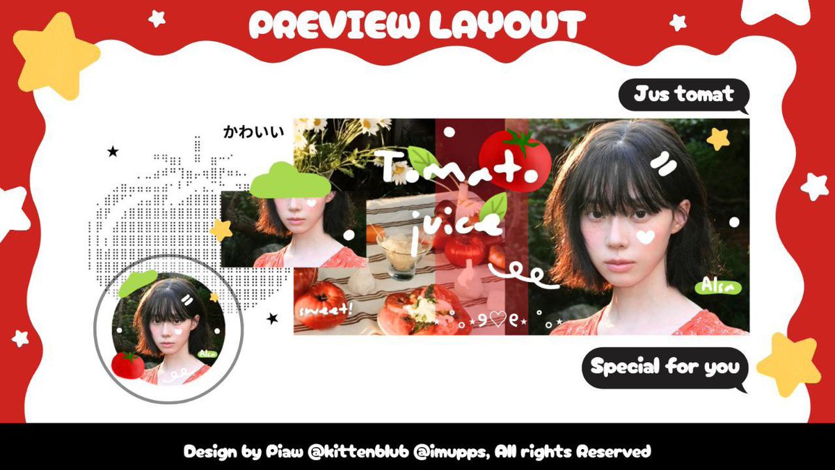 kittenblub's tweet image. 🍮💬 Help RT { Any interaction are appreciated! 🐠🎀🍀🍅}

OPTIP Layout req SERBA 5K Special 2.2🔥

📌 Jadi serba 5k ajahh ✨️
📌 Recolor dan moodboard menyesuaikan foto / cantumkan copal

💌Feel fee to ask dm / tele &amp;gt;__&amp;lt;

#zonauang