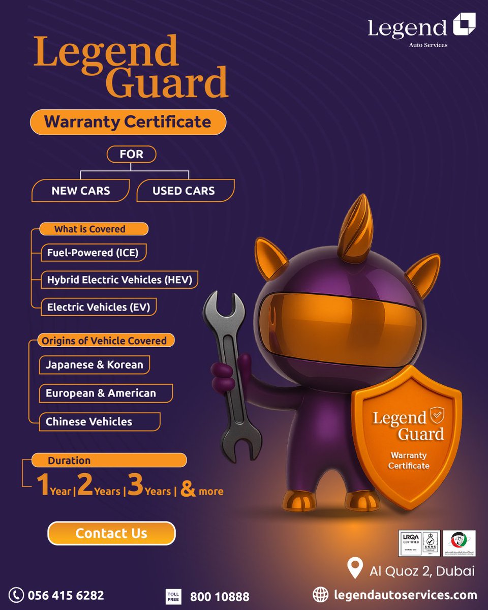 LegendWorldAuto's tweet photo. 🛡️ Legend Guard – Warranty Certificate
Protect your car with confidence and drive worry-free with Legend Guard.

📞 056 415 6282 | 🌐 https://t.co/HTCWgVFNhp

#LegendGuard #LegendAutoServices #CarWarrantyUAE #VehicleProtection #WarrantyCertificate #NewCars #UsedCars #ICE https://t.co/XsTwvZ4A9m