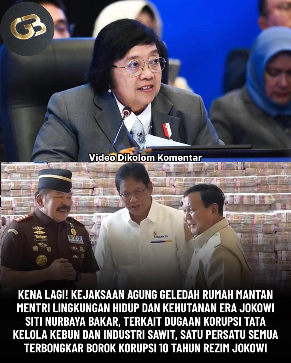 SATU PERSATU ANAK BUAH JOKOWI TERBONGKAR BOROKNYA...

KEJAGUNG GEKEDAH RUMAH MANTAN MENTERI LINGKUNGAN HIDUP DAN KEHUTANAN ERA JOKOWI SITI NURBAYA, TERKAIT DUGAAN KORUPSI TATA KELOLA KEBUN DAN INDUSTRI SAWIT....‼️

#REVOLUSIMembelaRRT 
#REVOLUSIMembelaRRT 
🆘🆗