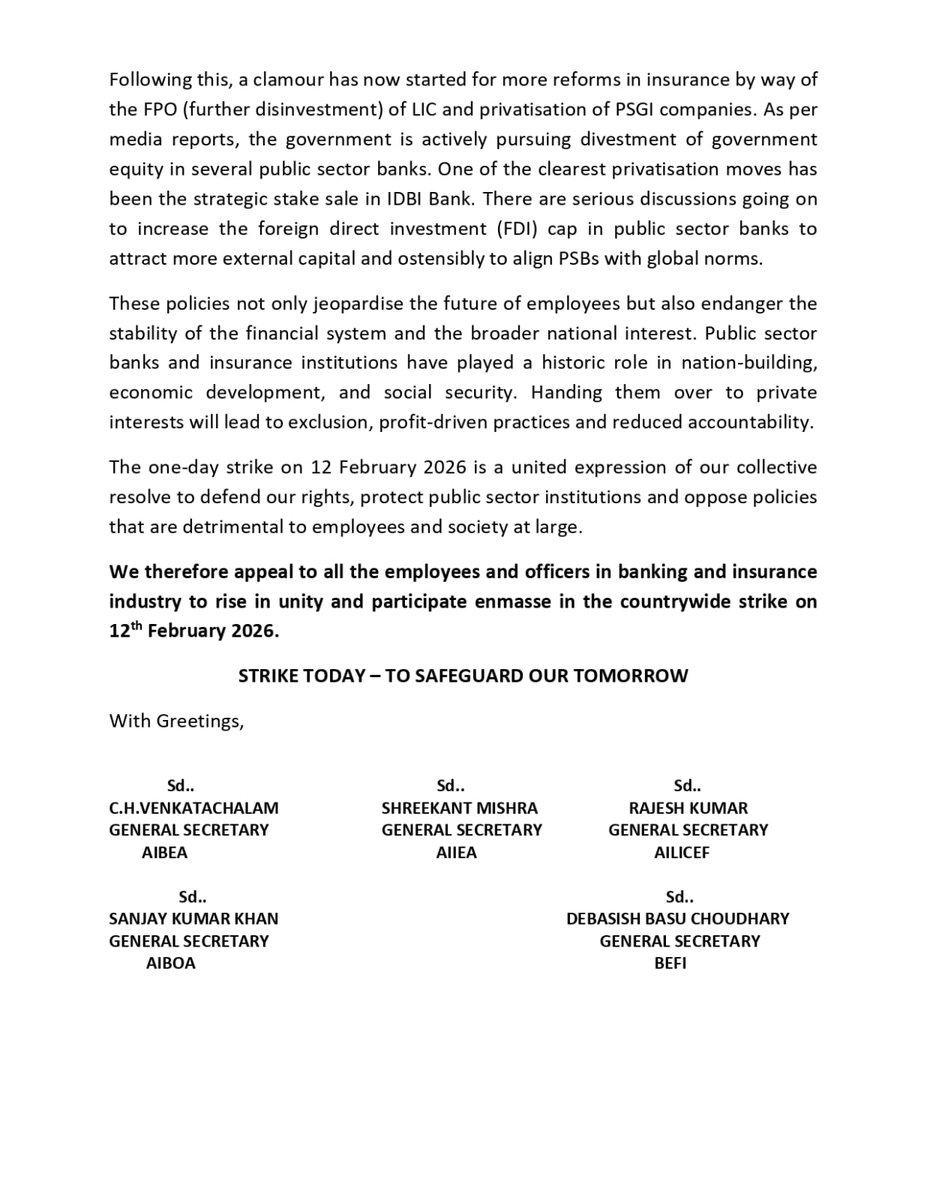 Join the Countrywide General Strike on 12th February, 2026
#Strike
#newlabourcodes