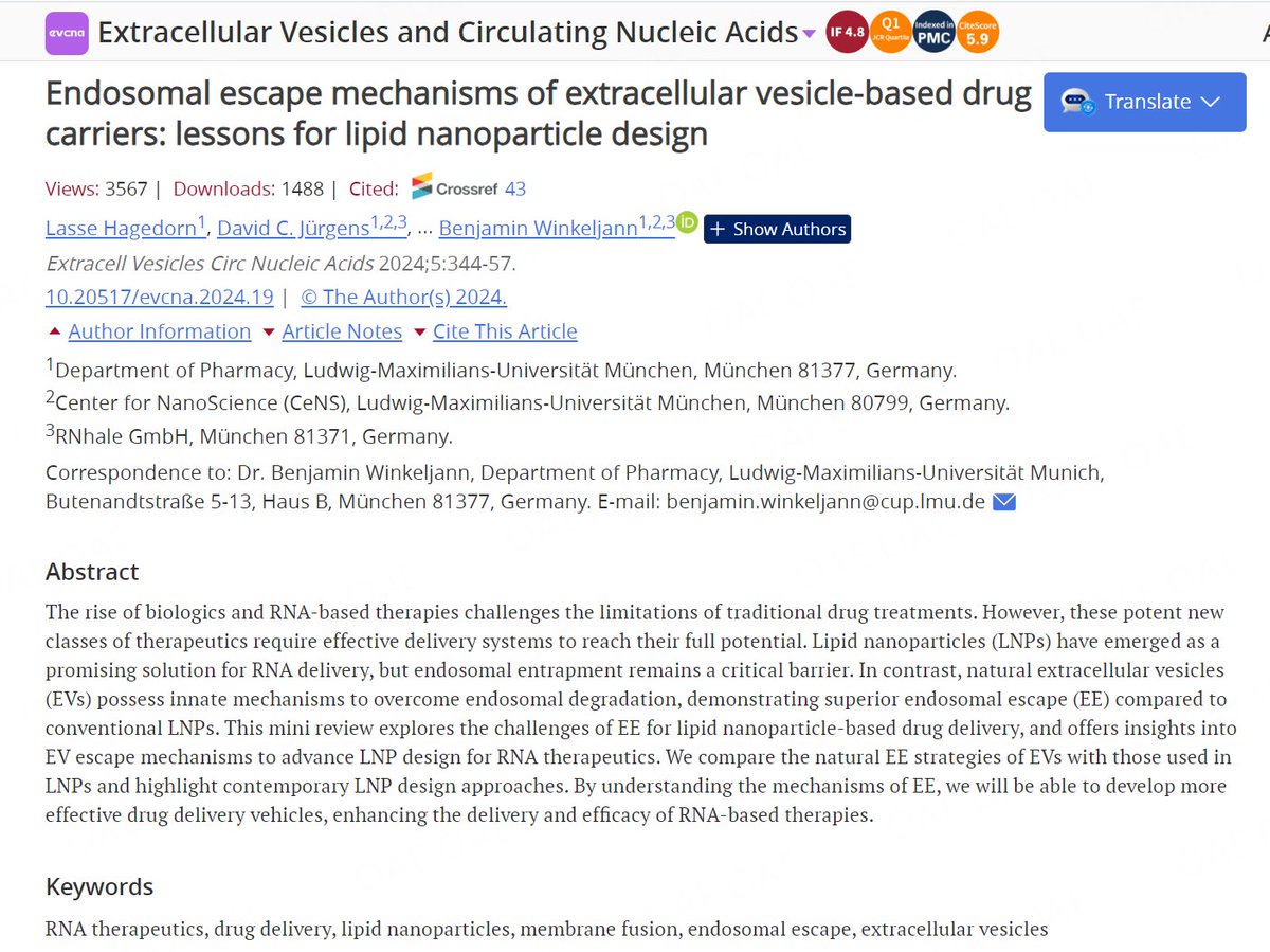 Extracellular Vesicles & Circulating Nucleic Acids tweet media