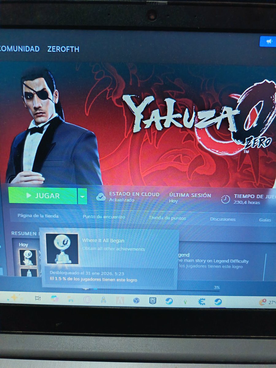 zerofth's tweet photo. Platinado en steam yakuza 0, costó pero se pudo, platino difícil y en partes injusto.
#yakuza0 #yakuza #gamer #videojuegos #steam #platino https://t.co/Gw9VGH34o2