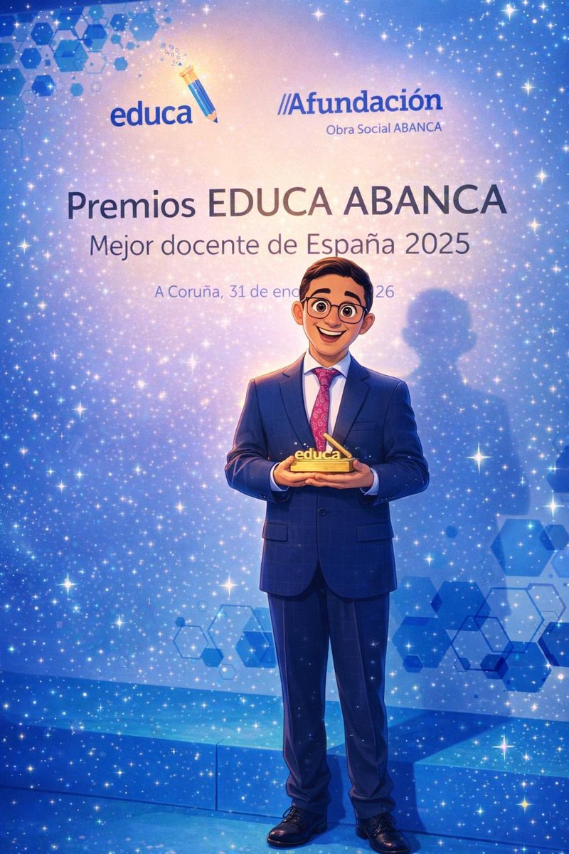 Muy feliz y emocionado por ser finalista en los Premios EDUCA ABANCA 2025 al Mejor Docente de España✨.

Quedar 9 es lo de menos: lo importante es haber llegado gracias al cariño y apoyo de las familias de mis peques. 

Infinitamente agradecido 🙏

#EducaciónInfantil