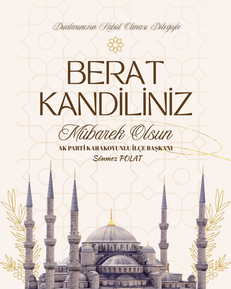ilce76's tweet photo. Berat; affa, rahmete ve yeniden başlamaya dair bir müjdedir. Bu mübarek gecenin ülkemize, milletimize ve tüm İslam âlemine hayırlar getirmesini diliyorum. Berat Kandilimiz mübarek olsun. https://t.co/suCPqKENvh