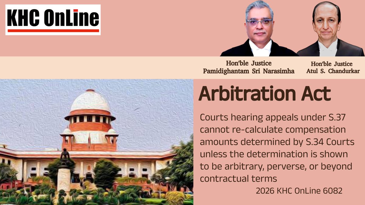 khconline1's tweet image. #ArbitrationAct #Section37 #ScopeOfAppeal #CompensationClaim #ArbitralAward #JudicialInterference #Perversity #Section34 #CommercialLaw #LegalReview