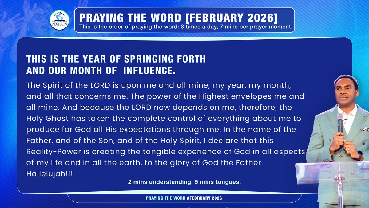 TGLFInc's tweet image. PRAYING THE WORD (FEBRUARY 2026)

#RPN 
#APeopleCome