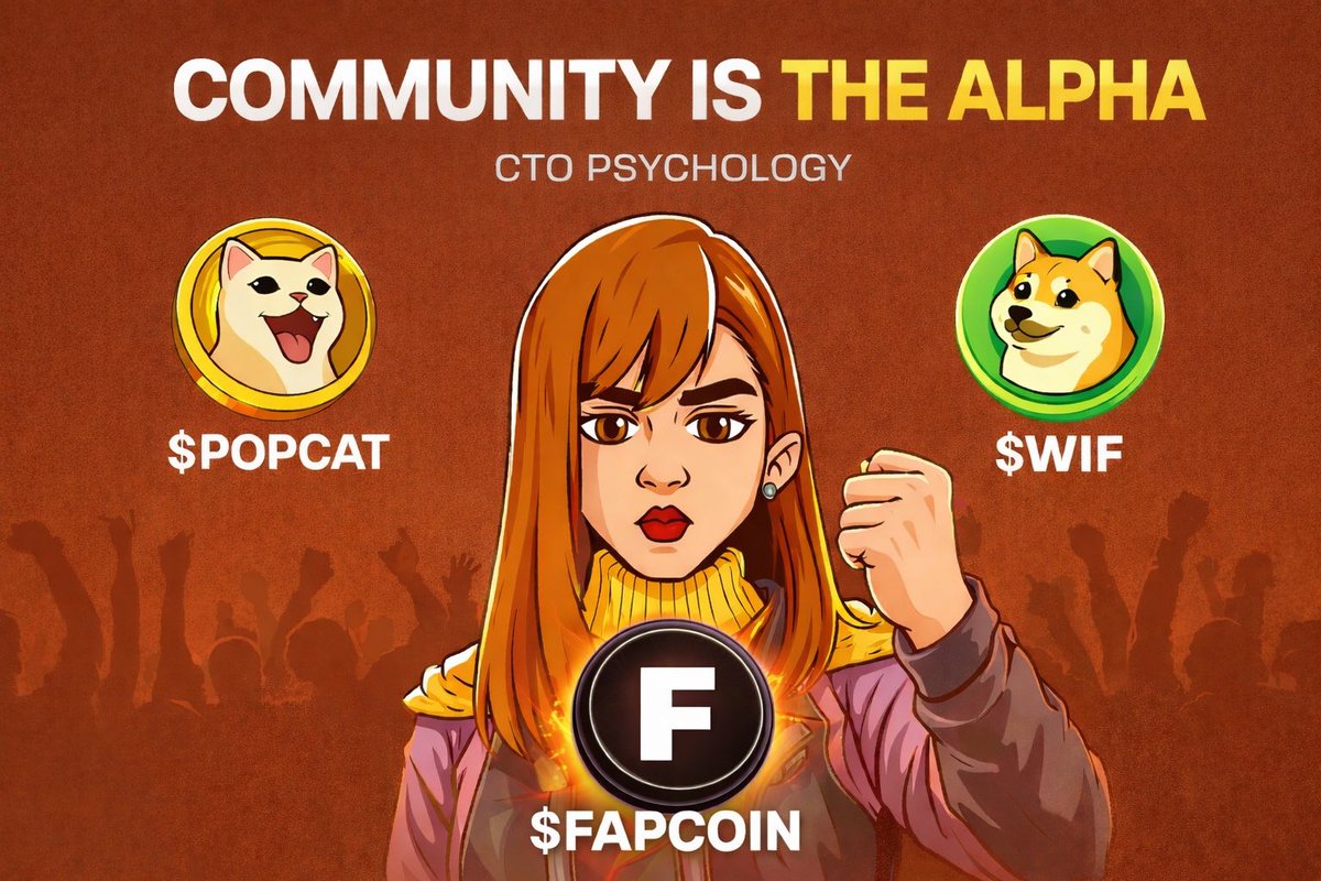 imsyek's tweet photo. $FAPCOIN vs $POPCAT & $WIF why community takeovers matter 

yeah everyone talks about $POPCAT and $WIF as meme legends, but the real alpha is how they survived. that’s where $FAPCOIN and the cto narrative come in 

$POPCAT and $WIF didn’t win because of utility. they won because the community became the product. memes, culture, engagement, nonstop presence.

$FAPCOIN follows the same dna. original team faded. community stepped up and the narrative shifted from “just a meme” to “we own this.”

that shift matters fr! this is where the real run begins 

in crypto, markets don’t only price code.
they price belief, coordination, and momentum.

this is the psychology of a community takeover. when holders feel ownership, they stop acting like traders and start acting like builders and evangelists 😂

$POPCAT proved this with longevity.
$WIF proved it with virality and scale.
$FAPCOIN is proving it through resilience and grind.

why markets value CTOs
• stronger holder conviction
• organic marketing
• constant community content
• narrative that spreads without paid hype

that’s the real comparison.
$POPCAT, $WIF, $FAPCOIN
different stages, same truth ✊🏼