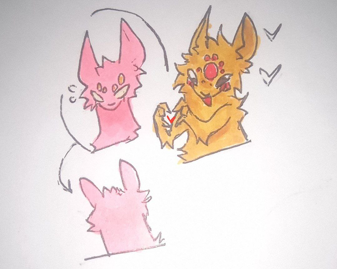 Lous29492's tweet photo. Slugcats Five Pebbles and Seven Red Suns :D
[Another SunStone thing yk]

#RainWorld #traditionalart #SevenRedSuns #FivePebbles https://t.co/Q1zIsyXnqe