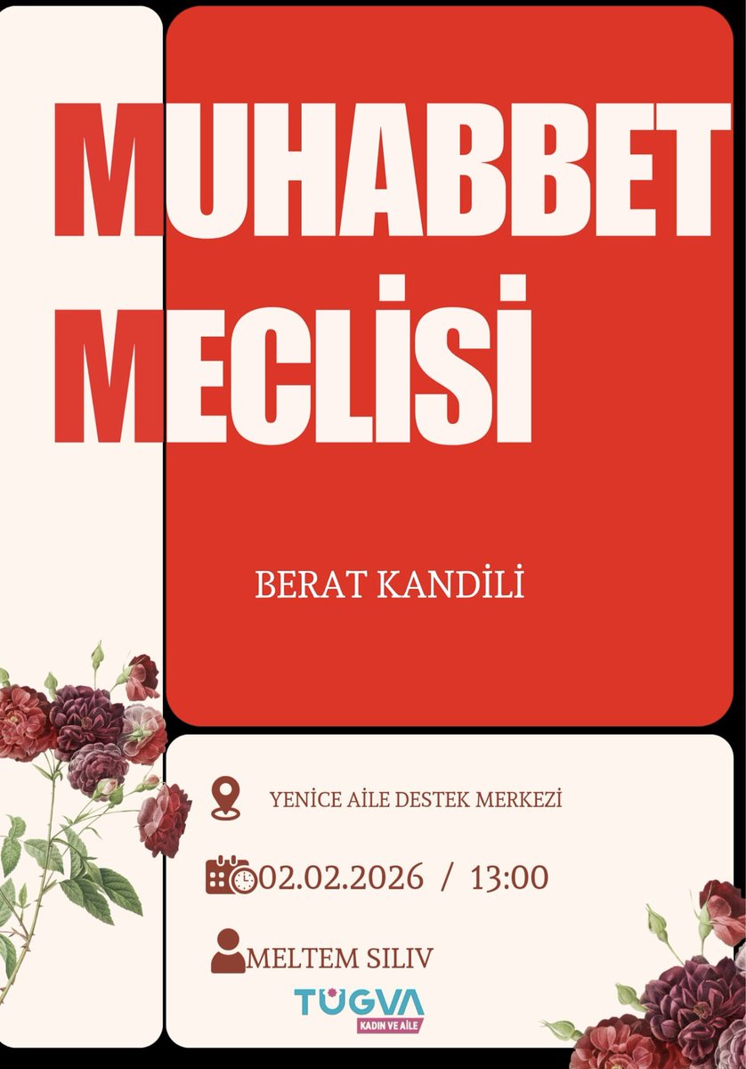 Berat Kandili’nin huzurunu birlikte paylaşmak için Muhabbet Meclisinde buluşuyoruz.
Gönlünü alan, kalbine dokunan bir sohbet için bekleriz. 🌸