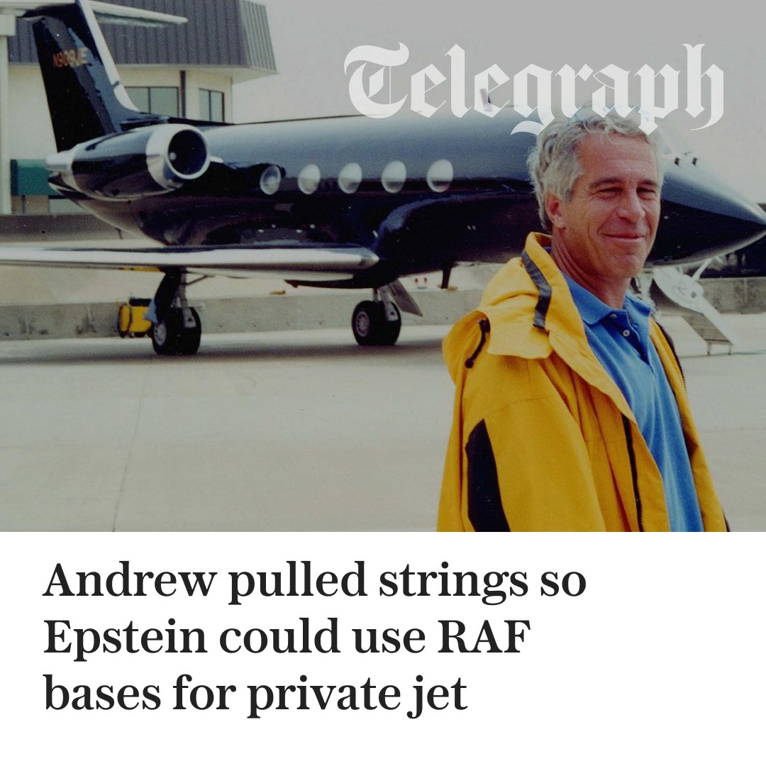 ✈️ ‘Lolita Express’ was allowed to land at Marham when the financier was visiting the Royal family’s nearby Sandringham estate

Find out more at the link below ⬇️
telegraph.co.uk/news/2026/02/0…