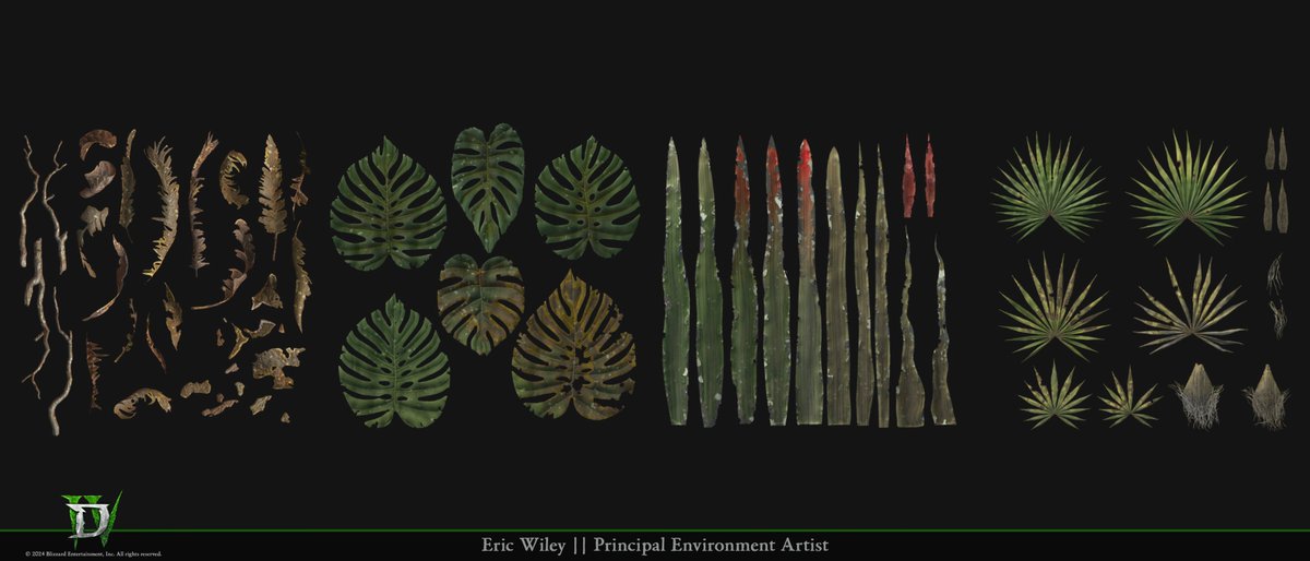 Wiley3d's tweet photo. Some additional Diablo IV materials I hadn’t posted before —  foliage from Vessel of Hatred. https://t.co/pME7hwKEE9