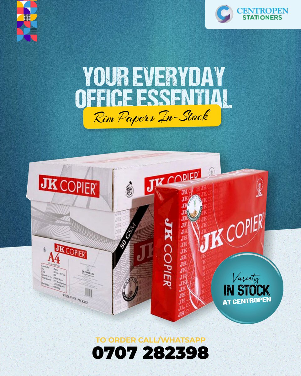 store_centropen's tweet image. Keep your #office and #school fully stocked with our quality, smooth and reliable rim papers. Perfect for printing clear copies, photocopying, reports, exams, records, official documents and daily paperwork. A restock essential that keeps work moving.

#PrintingEssentials