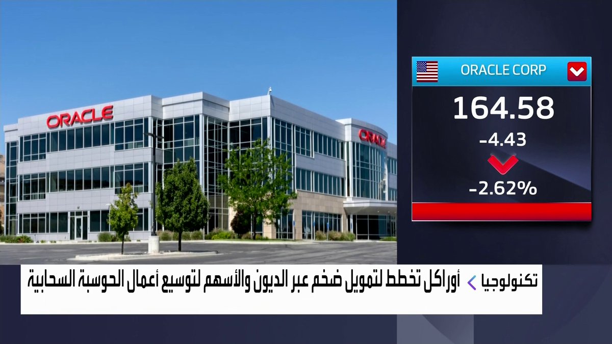 شركة أوراكل تعتزم جمع ما بين 40 و 50 مليار دولار لتوسيع بنيتها السحابية افتتاح الأسواق _Business 