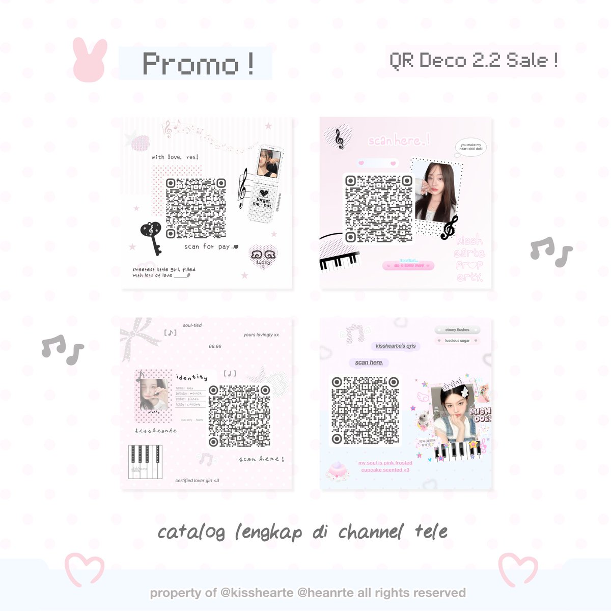 kisshearte's tweet image. help repost? tysm 𓏲ּ𝄢

2.2 SALE !  aku adain promo qr deco khusus untuk hari ini saja~ detail bisa cek di pict &amp;amp;&amp;amp; scroll kebawah. selamat jajan cayang ♡♪ 

&amp;lt; #zonauang &amp;gt;