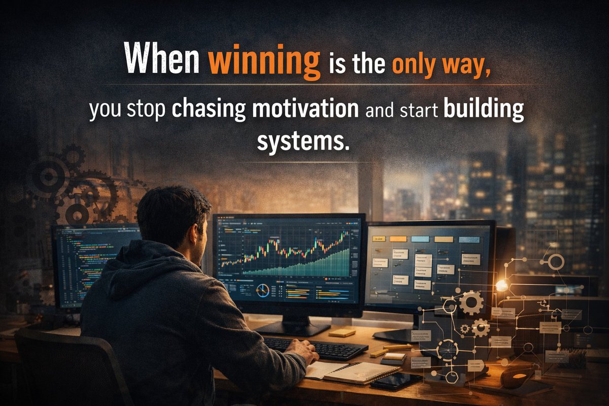 We plan a lot.
We talk about consistency.
We work hard on good days.

But real output changes when there’s no second option.

When winning is the only way,
you stop chasing motivation and start building systems.

Consistency becomes non-negotiable.
Work becomes focused.
Execution